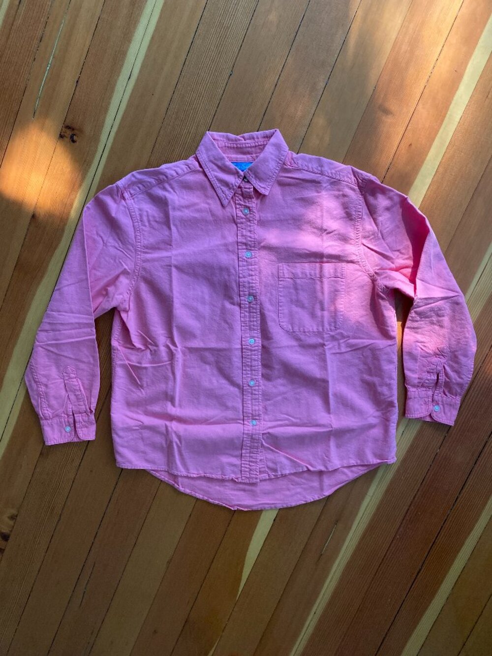 Sea Salt Pink Cotton Button Down Shirt - Size M